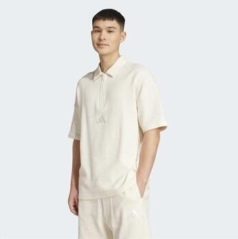 Adidas Sportswear Regular fit poloshirt met labelstitching en ritssluiting