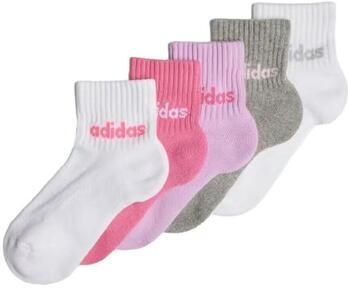 Adidas Performance sokken set van 5 wit grijs roze Jongens Meisjes Katoen 34-36