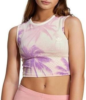 Adidas Originals Korte top met geribde ronde hals