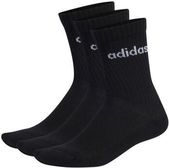 Adidas Sportsokken Chaussettes linear crew cushioned noir blanc