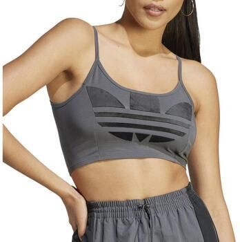 Adidas Originals Velours Logo Sport Top Gray Dames