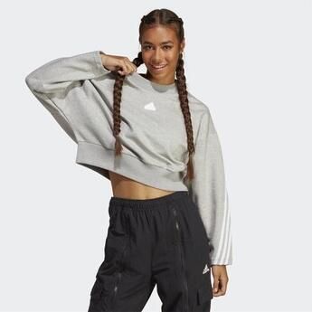 Adidas Toekomstige Iconen 3 Bandas Hoodie Gray Dames