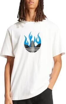 Adidas Originals Wit Flames Logo T-shirt White Heren