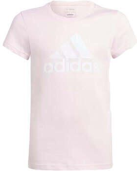 Adidas Sportswear T-shirt lichtroze wit Katoen Ronde hals Logo 152
