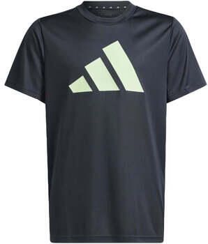 Adidas Sportswear sportshirt zwart lichtgroen Sport t-shirt Polyester Ronde hals 128