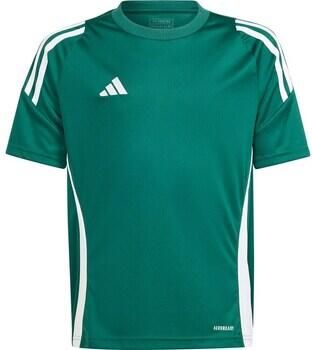 Adidas Performance Junior voetbalshirt Tiro donkergroen wit Sport t-shirt Jongens Meisjes Polyester Ronde hals 140