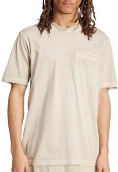 Adidas Trefoil Essentials + Dye Pocket T-shirt Beige- Heren Beige - Foto 5