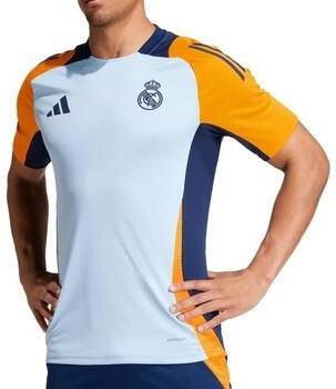 Adidas Real Madrid Training Shirt Glow Blue Crew Orange Team Navy Blue 2- Heren Glow Blue Crew Orange Team Navy Blue 2