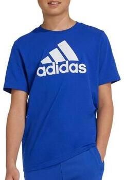 Adidas Sportswear T-shirt met logo kobaltblauw wit Katoen Ronde hals 152