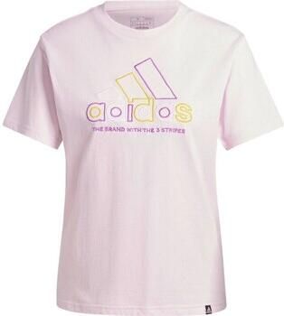 Adidas T-shirt Korte Mouw T-shirt à grand logo rose