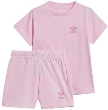 Adidas Originals Girls' Essential T-Shirt Shorts Set Infant Pink