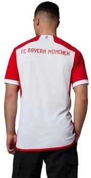 Adidas Shirt Bayern 1e Thuisshirt 23 24 Wit T-shirt met Rits Jongens - Foto 3