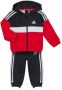 Adidas Colour Block Full Zip Tracksuit Infant Black White Better Scarlet- Black White Better Scarlet - Thumbnail 3