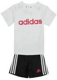 Adidas Sportswear T-shirt + short wit zwart rood Shirt + broek Katoen Ronde hals 104