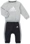 Adidas Sportswear joggingpak grijs melange wit zwart Trainingspak Fleece Ronde hals 104 - Thumbnail 2