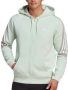 Adidas future icons 3 stripes full zip trui groen heren - Thumbnail 2