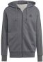 Adidas Grijze French Terry 3-Stripes Rits Hoodie voor Heren Grijs Heren - Thumbnail 1