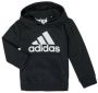Adidas Performance sporthoodie zwart wit Sportsweater Jongens Meisjes Katoen Capuchon 110 - Thumbnail 2