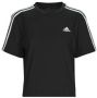 Adidas 3-Stripes Badge of Sport Crop T-Shirt Black White- Dames Black White - Thumbnail 1