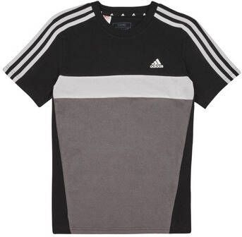 Adidas Sportswear T-shirt zwart grijs wit Katoen Ronde hals Meerkleurig 152