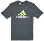 Adidas Sportswear T-shirt grijs melange limegroen Katoen Ronde hals 164 - Thumbnail 2