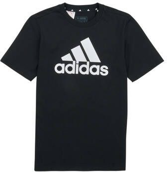 Adidas Sportswear T-shirt zwart wit Katoen Ronde hals Logo 152