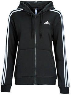 Adidas Zwarte hoodie met 3 strepen Zwart Dames