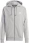 Adidas Grijze hoodie met volledige rits en iconische strepen Grijs Heren - Thumbnail 1