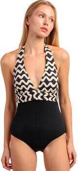 Admas Badpak Eendelig halterzwempak Waves White And Black