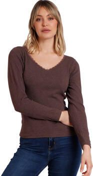 Admas Blouse Romantic Rib Top met lange mouwen