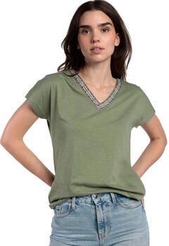 Admas Blouse T-shirt met slipe mouwen en V-hals Mexico