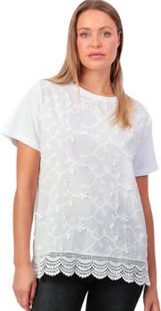 Admas Blouse T-shirt met slipe mouwen Guipur And Embroidery