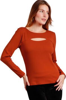 Admas Blouse Top met lange mouwen Agujero Rib