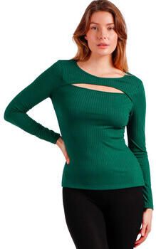 Admas Blouse Top met lange mouwen Agujero Rib