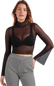 Admas Blouse Tulen top met hoge kraag en lange uitlopende mouwen Christmas