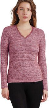 Admas Blouse V-hals top met lange mouwen Puntilla