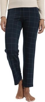 Admas Broek Navy Checks Stretch broek