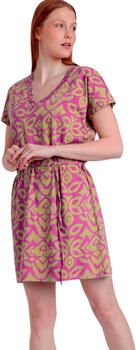 Admas Jurk Zomerjurk met slipe mouwen Pink And Green