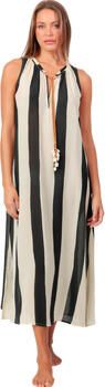 Admas Lange Jurk Zomerse maxi jurk Waves White And Black