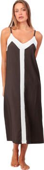 Admas Nachthemd Halflange zomerjurk Brown And Dots