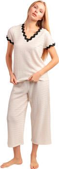 Admas Pyjama-sets Pyjama palazzo broek t-shirt Luxe Waves