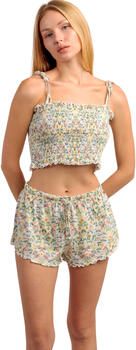 Admas Pyjama-sets Pyjamashort slip hemdje Yellow Garden