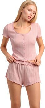 Admas Pyjama-sets Pyjamashort T-shirt met knopen Santorini