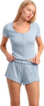 Admas Pyjama-sets Pyjamashort T-shirt met knopen Santorini