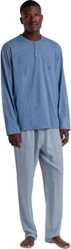 Admas Pyjama's nachthemden Classic Spiga Pyjama loungewear polo lange mouwen