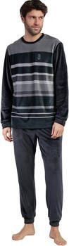 Admas Pyjama's nachthemden Fluwelen pyjama broek top lange mouwen Stripe Hype