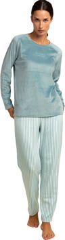 Admas Pyjama's nachthemden Fluwelen pyjama met broek en top lange mouwen Stripes