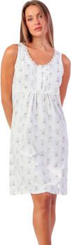 Admas Pyjama's nachthemden Mouwloos nachthemd White And Grey