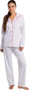 Admas Pyjama's nachthemden Pyjama met broek en overhemd lange mouwen Love Hearts