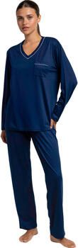 Admas Pyjama's nachthemden Pyjama met broek en top lange mouwen Luxury Pearl